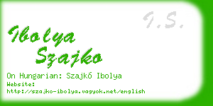 ibolya szajko business card
